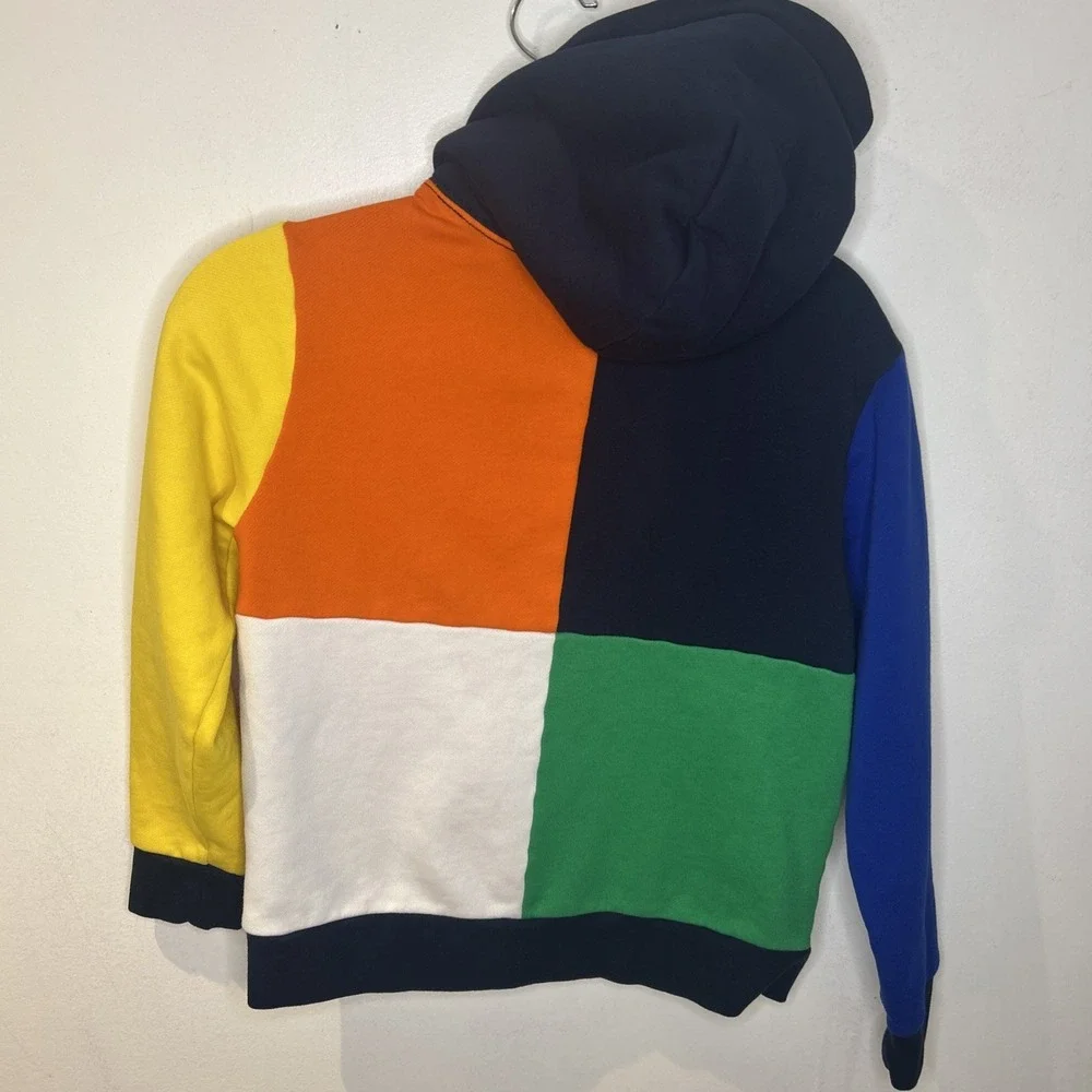 POLO RALPH LAUREN Big & Tall Colorblock Cotton Blend Fleece Pullover Hoodie Sz L